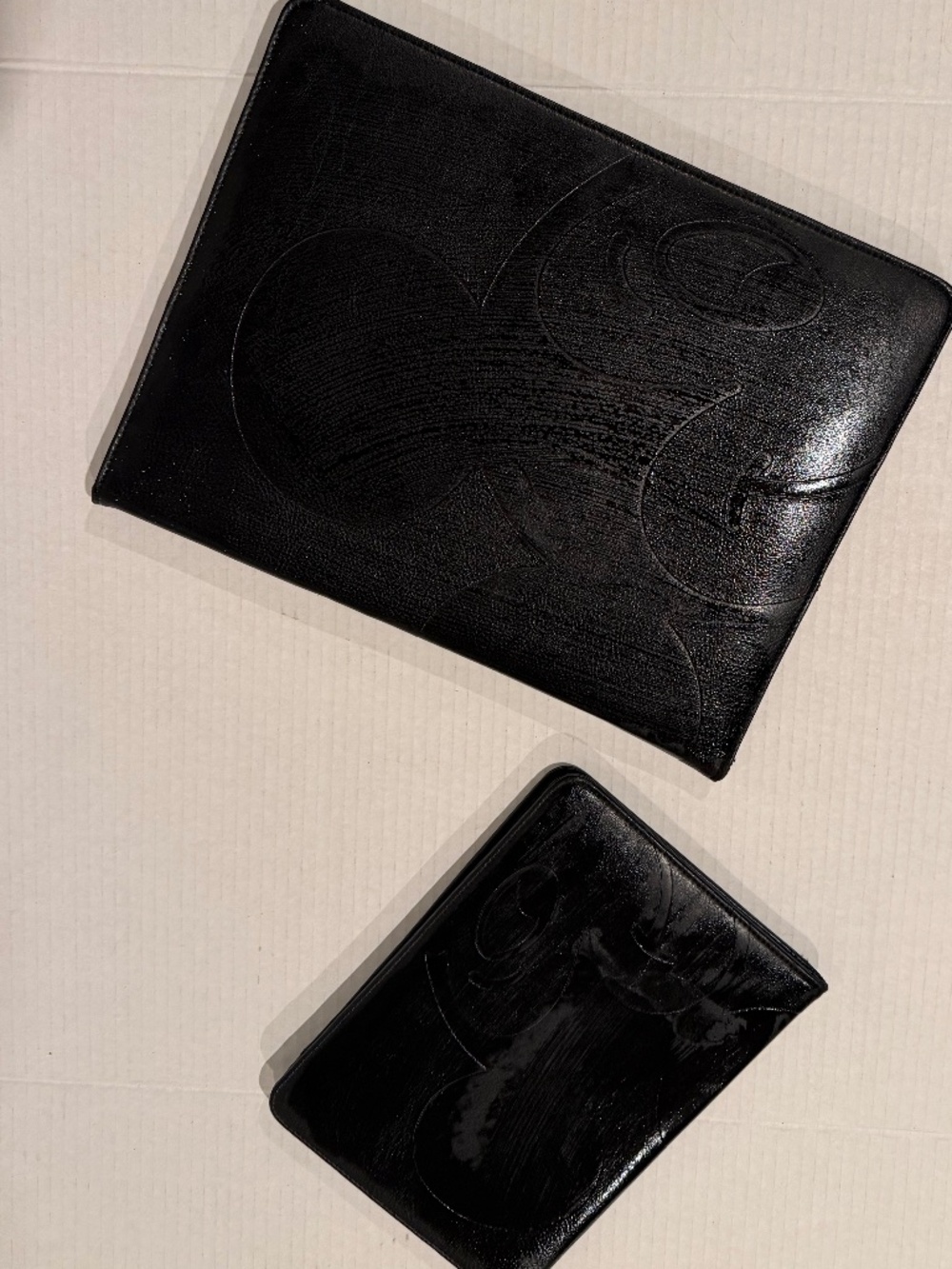 Leather Mickey Mouse large and small folders